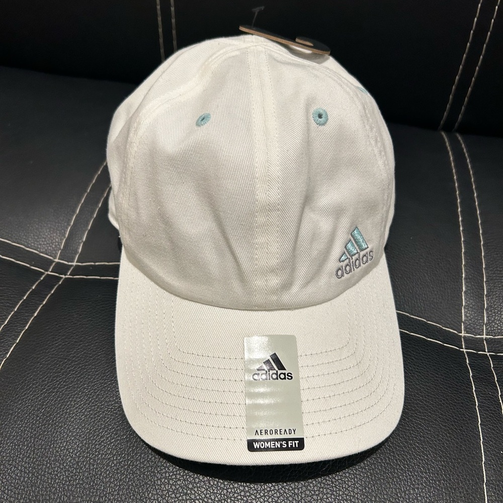 Adidas Women’s Cream Cap with Blue Logo